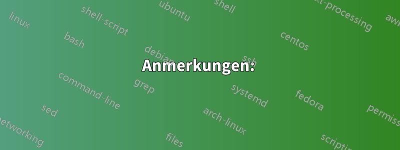 Anmerkungen: