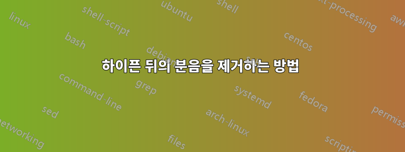 하이픈 뒤의 분음을 제거하는 방법