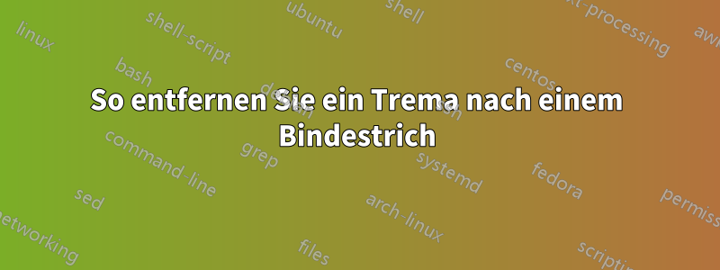 So entfernen Sie ein Trema nach einem Bindestrich