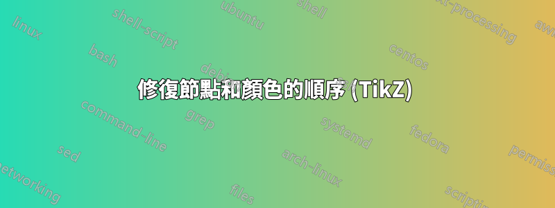 修復節點和顏色的順序 (TikZ)
