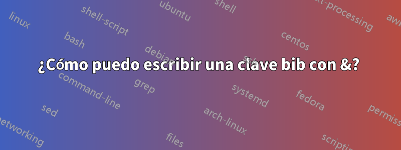 ¿Cómo puedo escribir una clave bib con &?