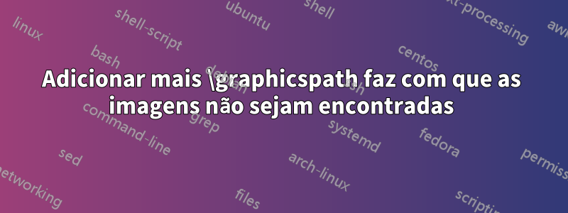 Adicionar mais \graphicspath faz com que as imagens não sejam encontradas