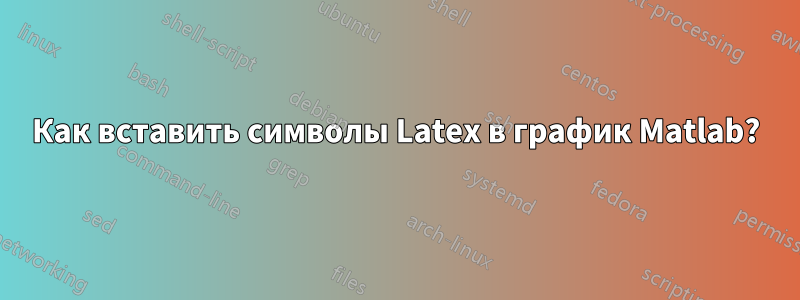 Как вставить символы Latex в график Matlab?