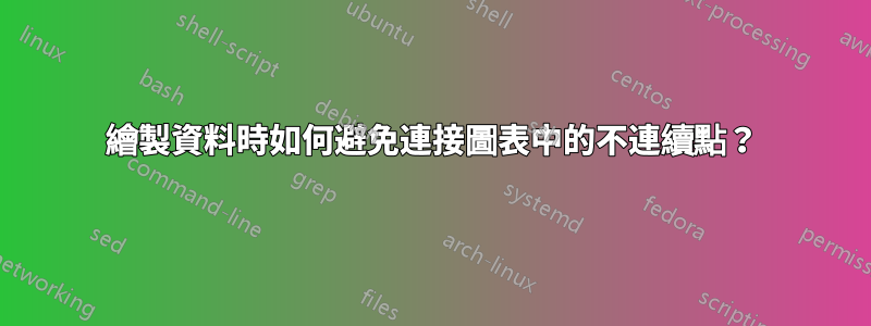 繪製資料時如何避免連接圖表中的不連續點？