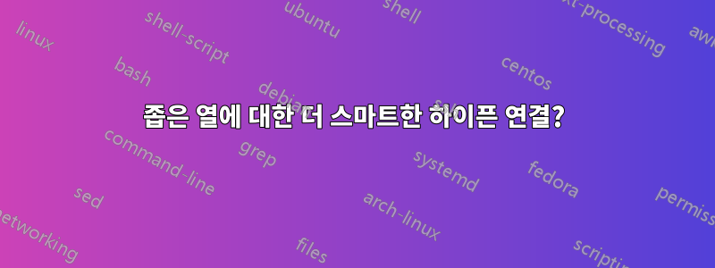 좁은 열에 대한 더 스마트한 하이픈 연결?