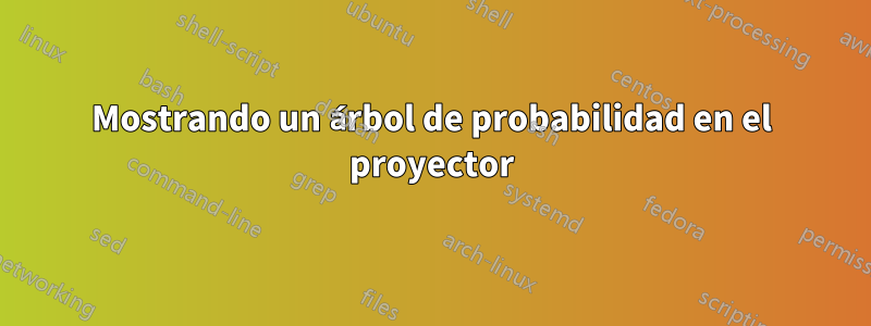 Mostrando un árbol de probabilidad en el proyector