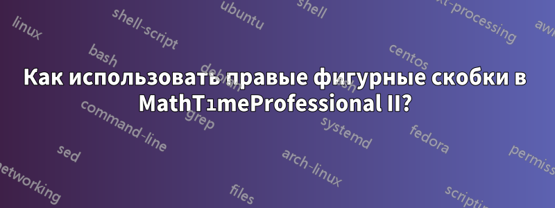 Как использовать правые фигурные скобки в MathTımeProfessional II?