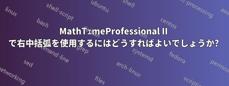 MathTımeProfessional II で右中括弧を使用するにはどうすればよいでしょうか?