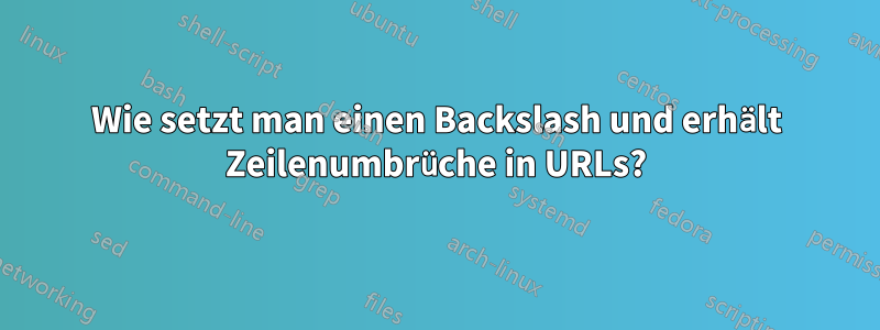 Wie setzt man einen Backslash und erhält Zeilenumbrüche in URLs?