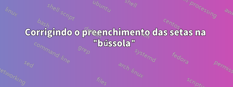 Corrigindo o preenchimento das setas na "bússola"