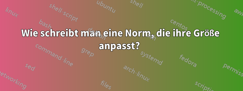 Wie schreibt man eine Norm, die ihre Größe anpasst? 