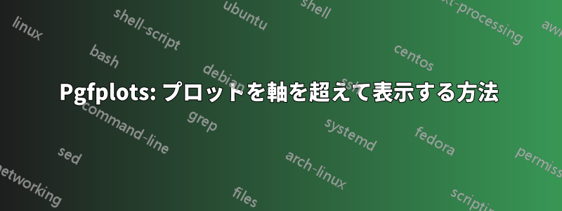 Pgfplots: プロットを軸を超えて表示する方法