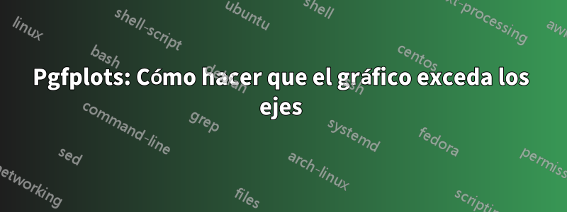 Pgfplots: Cómo hacer que el gráfico exceda los ejes