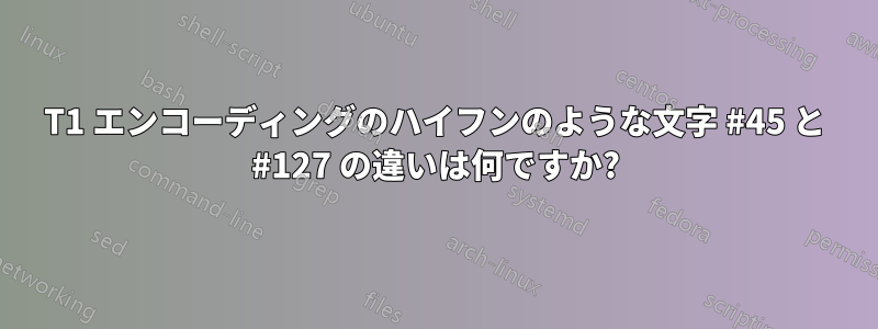 T1 エンコーディングのハイフンのような文字 #45 と #127 の違いは何ですか?