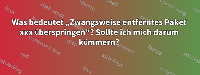 Was bedeutet „Zwangsweise entferntes Paket xxx überspringen“? Sollte ich mich darum kümmern?