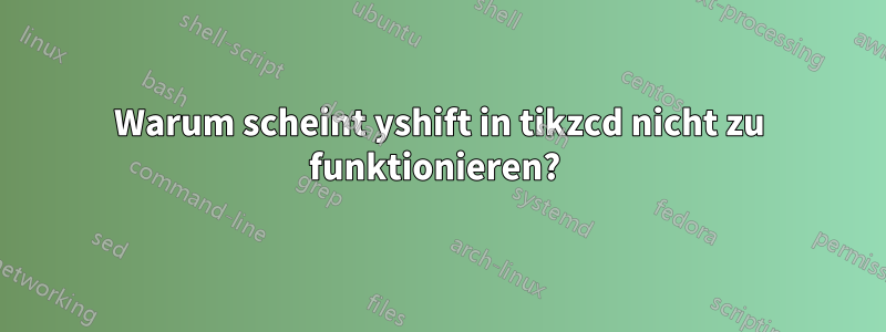 Warum scheint yshift in tikzcd nicht zu funktionieren? 