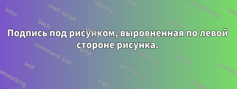 Подпись под рисунком, выровненная по левой стороне рисунка.