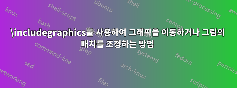 \includegraphics를 사용하여 그래픽을 이동하거나 그림의 배치를 조정하는 방법