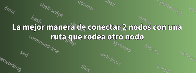 La mejor manera de conectar 2 nodos con una ruta que rodea otro nodo