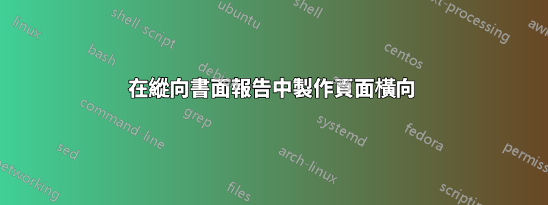 在縱向書面報告中製作頁面橫向