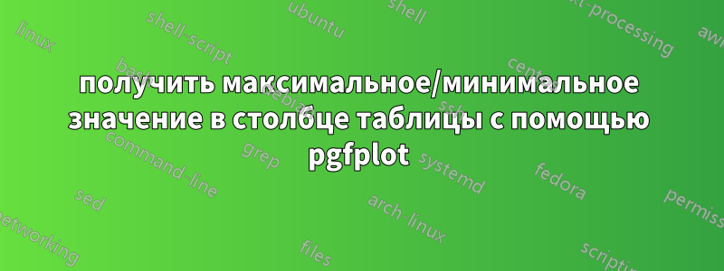 получить максимальное/минимальное значение в столбце таблицы с помощью pgfplot