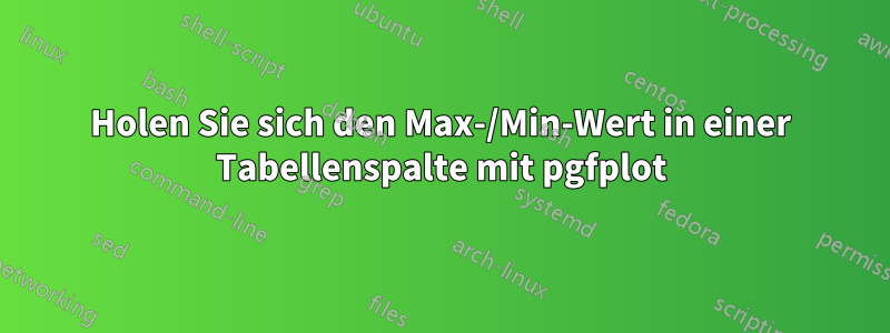 Holen Sie sich den Max-/Min-Wert in einer Tabellenspalte mit pgfplot