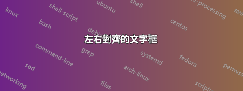 左右對齊的文字框