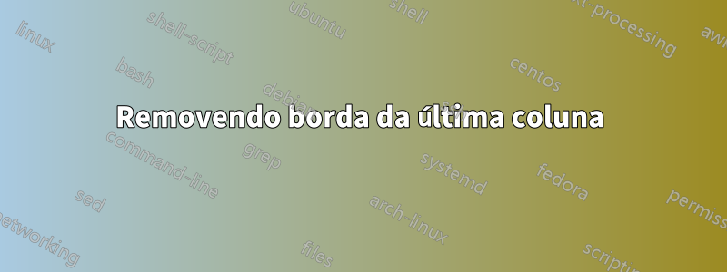 Removendo borda da última coluna