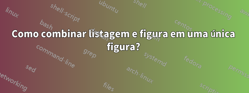 Como combinar listagem e figura em uma única figura?