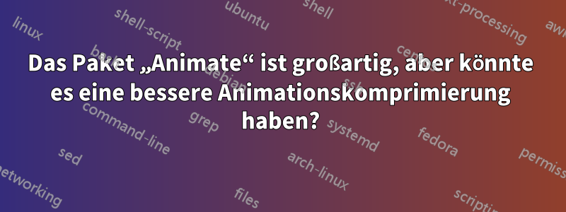 Das Paket „Animate“ ist großartig, aber könnte es eine bessere Animationskomprimierung haben?