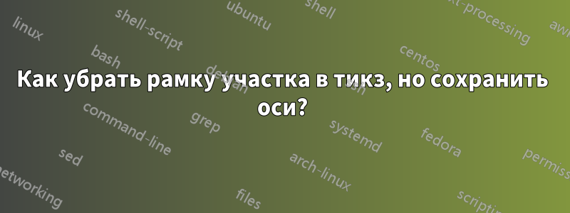 Как убрать рамку участка в тикз, но сохранить оси?