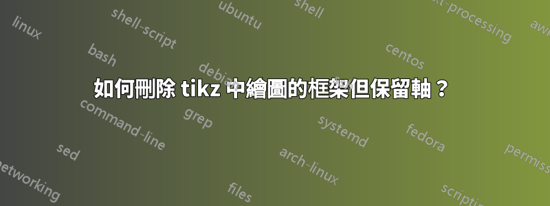 如何刪除 tikz 中繪圖的框架但保留軸？