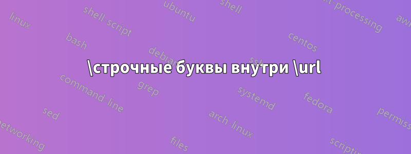 \строчные буквы внутри \url