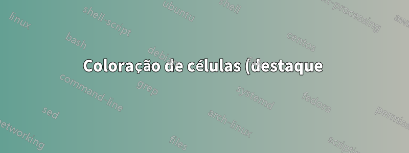 Coloração de células (destaque) com efeitos in-out em uma tabela no beamer