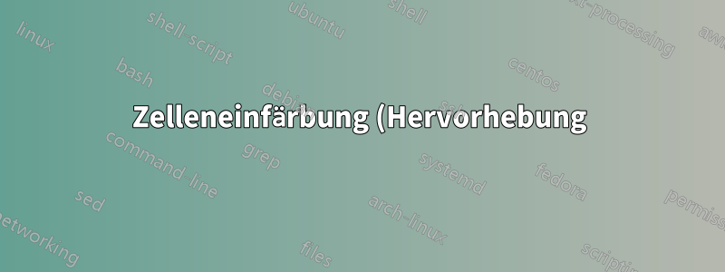 Zelleneinfärbung (Hervorhebung) mit Ein-Aus-Effekten in einer Tabelle im Beamer