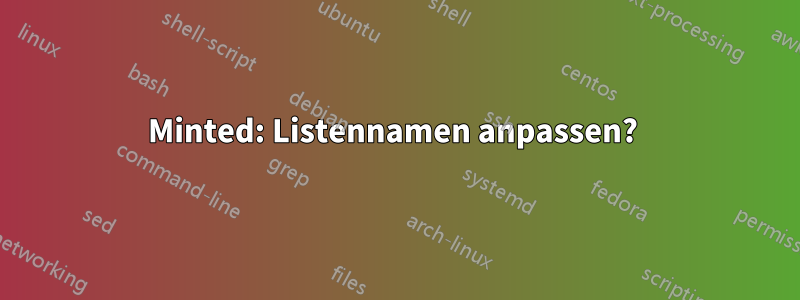 Minted: Listennamen anpassen? 