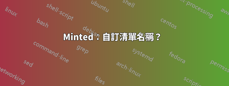 Minted：自訂清單名稱？ 