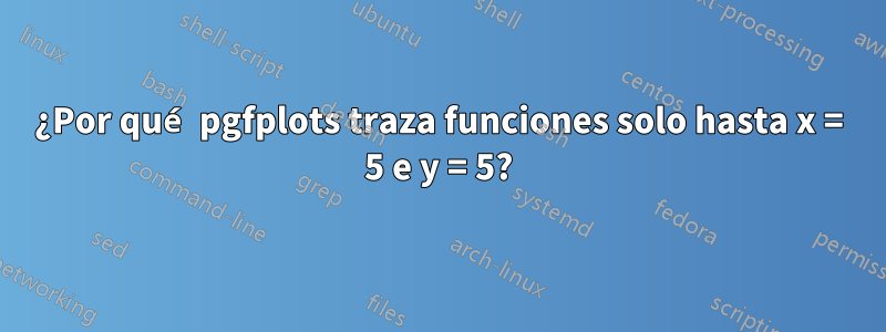 ¿Por qué pgfplots traza funciones solo hasta x = 5 e y = 5?