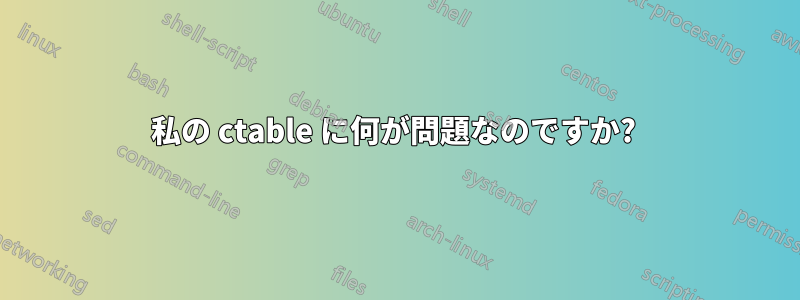 私の ctable に何が問題なのですか? 