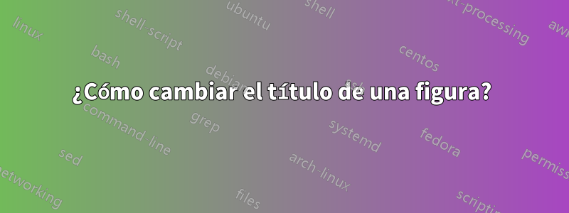 ¿Cómo cambiar el título de una figura?