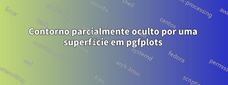 Contorno parcialmente oculto por uma superfície em pgfplots