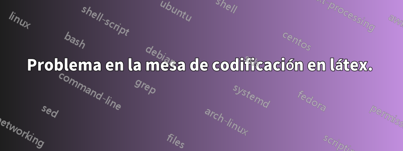 Problema en la mesa de codificación en látex.