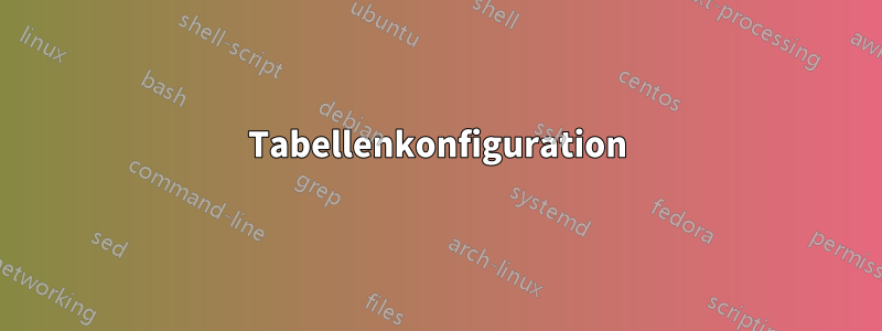 Tabellenkonfiguration