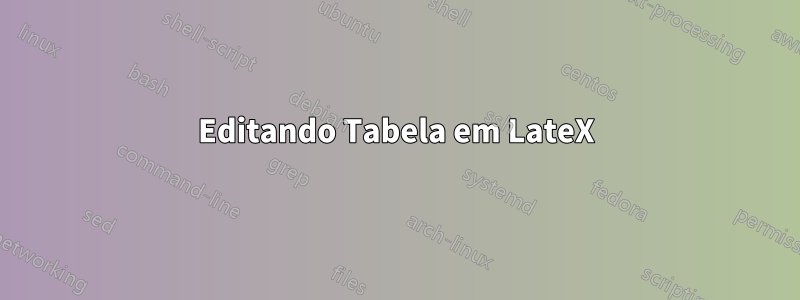 Editando Tabela em LateX