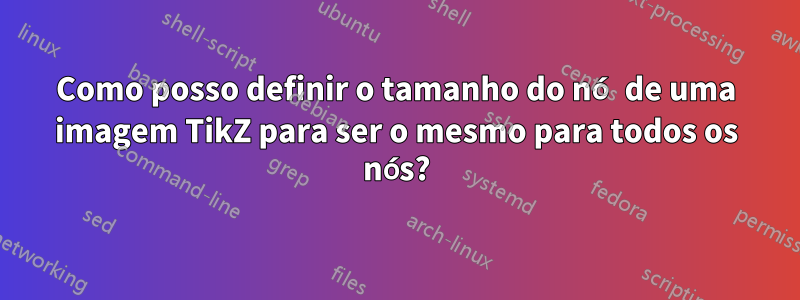 Como posso definir o tamanho do nó de uma imagem TikZ para ser o mesmo para todos os nós?