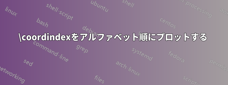 \coordindexをアルファベット順にプロットする