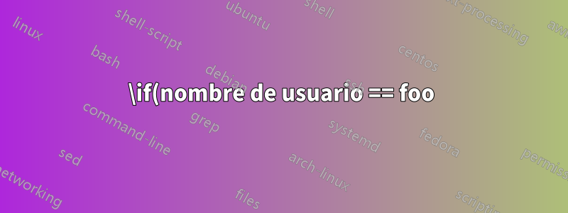 \if(nombre de usuario == foo) ... \else... \fi?