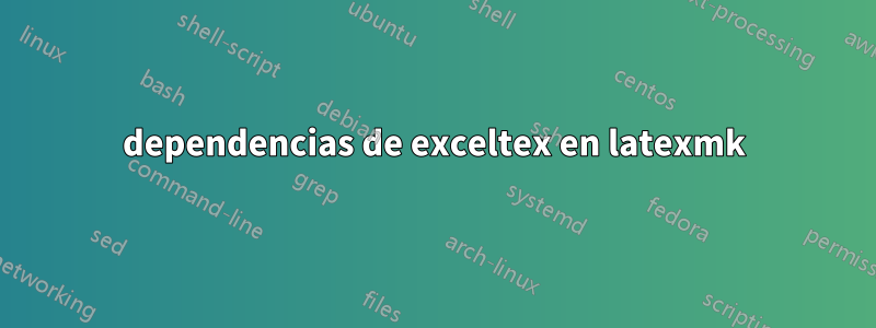 dependencias de exceltex en latexmk