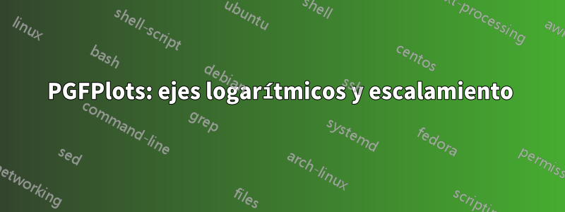 PGFPlots: ejes logarítmicos y escalamiento