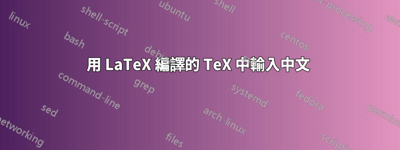 用 LaTeX 編譯的 TeX 中輸入中文